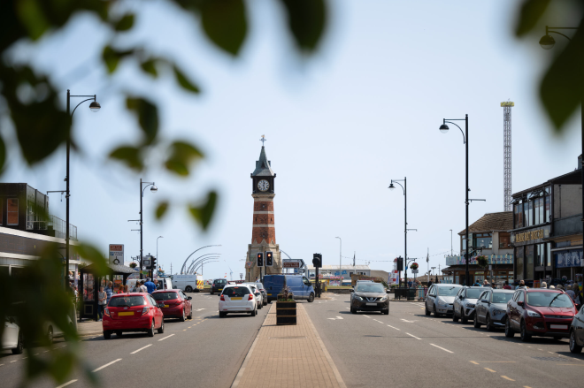 Lumley Road Skegness, looking at the Clock Tower