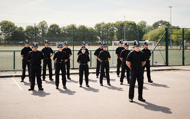 Cohort 39 stands in formation during their Passing Out ceremony.