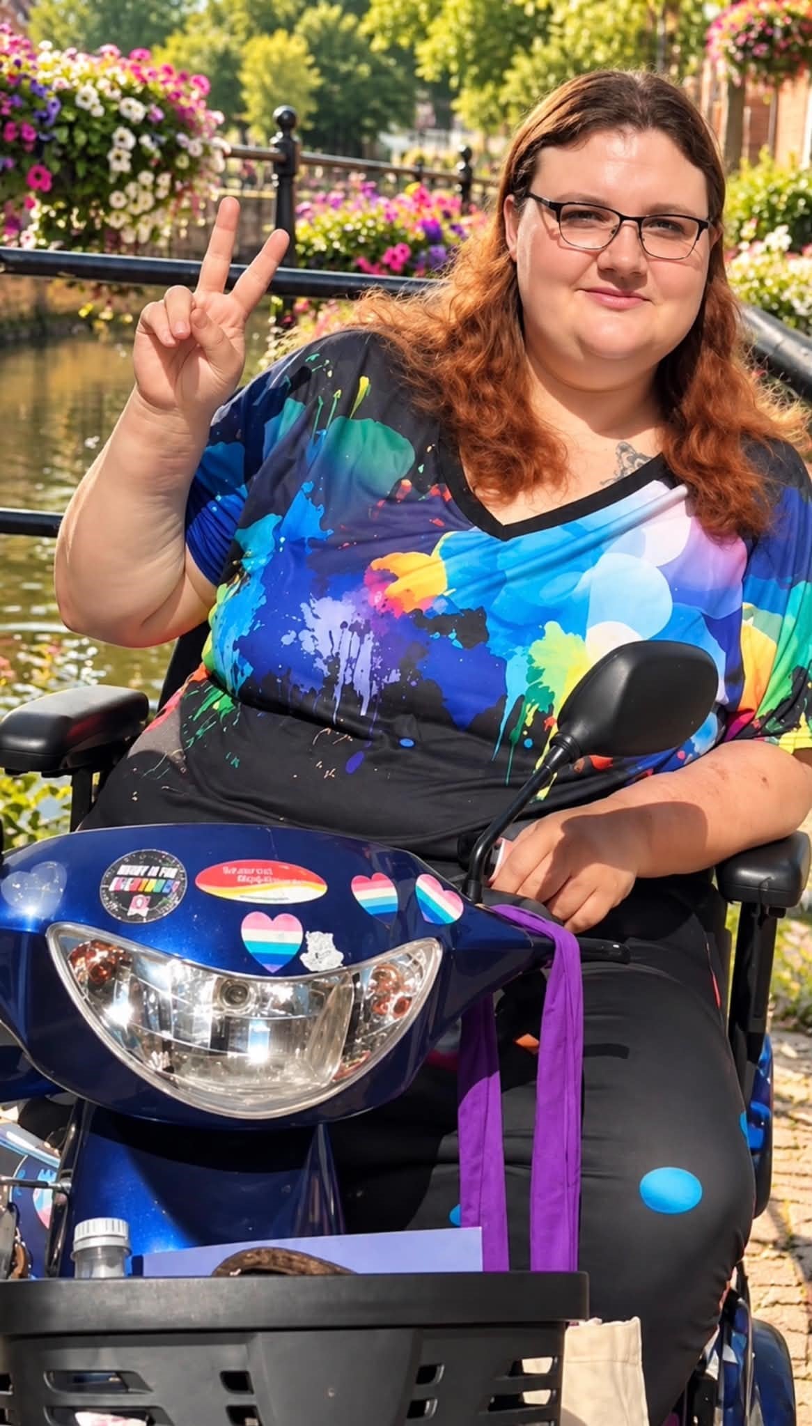 33-year-old Hayley Ann Marson is wearing a colourful top.
