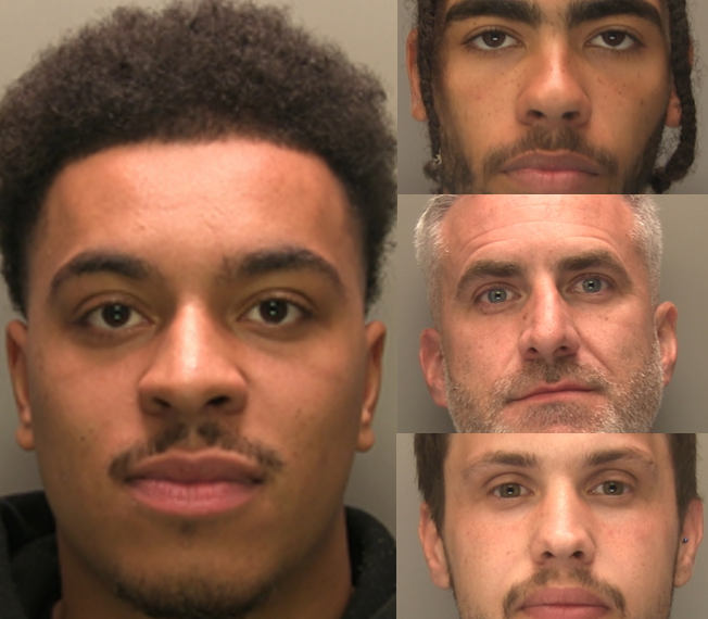 Collage of four men's faces