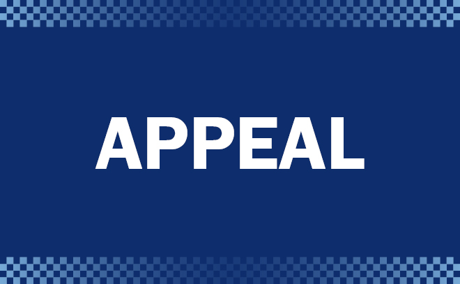 The word appeal on a blue background 
