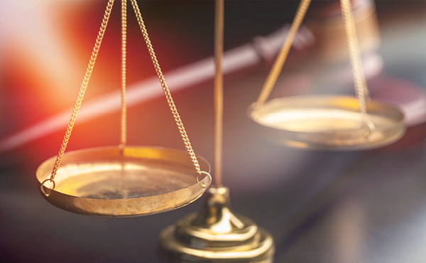 The weighing scales of justice. 