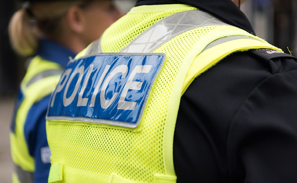 Police officer's back